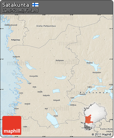 Shaded Relief Map of Satakunta