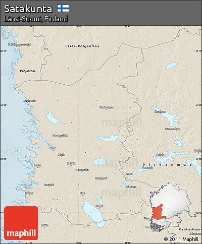 Shaded Relief Map of Satakunta