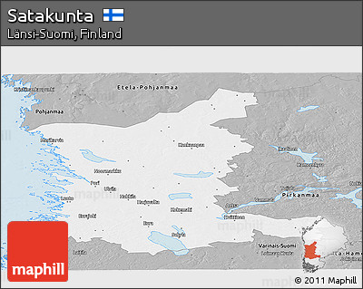 Gray Panoramic Map of Satakunta