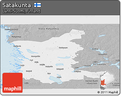 Gray Panoramic Map of Satakunta