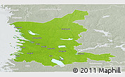 Physical Panoramic Map of Satakunta, lighten, semi-desaturated
