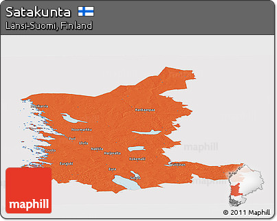 Political Panoramic Map of Satakunta, cropped outside