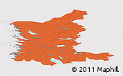 Political Panoramic Map of Satakunta, cropped outside
