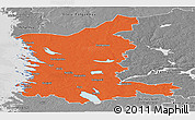 Political Panoramic Map of Satakunta, desaturated