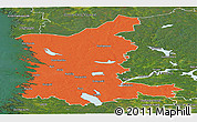 Political Panoramic Map of Satakunta, satellite outside