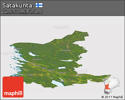Satellite Panoramic Map of Satakunta, cropped outside