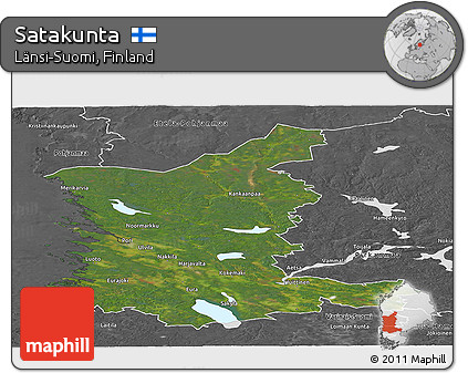 Satellite Panoramic Map of Satakunta, desaturated