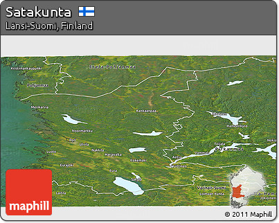Satellite Panoramic Map of Satakunta