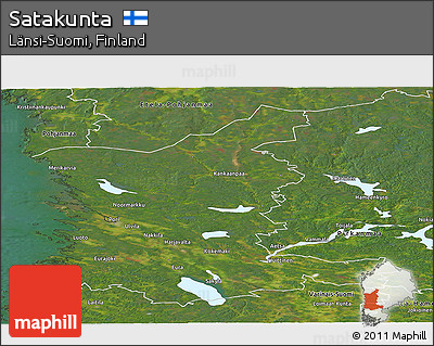 Satellite Panoramic Map of Satakunta