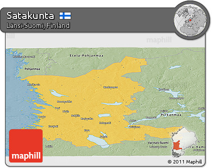 Savanna Style Panoramic Map of Satakunta