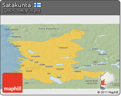 Savanna Style Panoramic Map of Satakunta