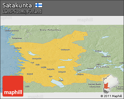 Savanna Style Panoramic Map of Satakunta