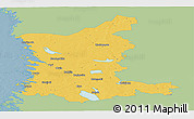 Savanna Style Panoramic Map of Satakunta, single color outside