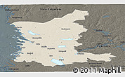 Shaded Relief Panoramic Map of Satakunta, darken