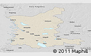 Shaded Relief Panoramic Map of Satakunta, desaturated