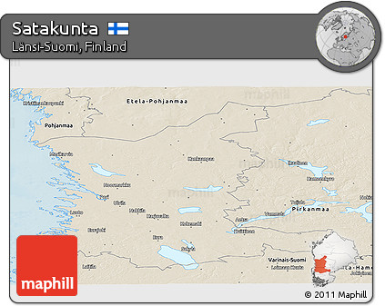 Shaded Relief Panoramic Map of Satakunta