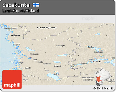 Shaded Relief Panoramic Map of Satakunta