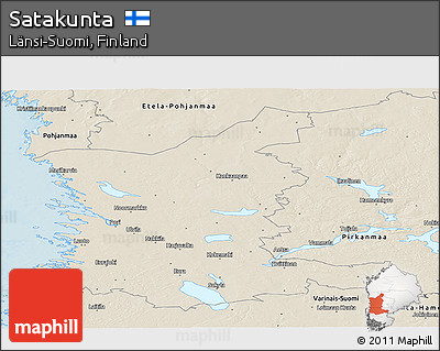 Shaded Relief Panoramic Map of Satakunta