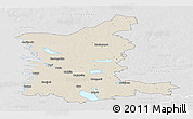 Shaded Relief Panoramic Map of Satakunta, lighten, desaturated