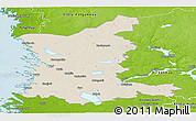 Shaded Relief Panoramic Map of Satakunta, physical outside