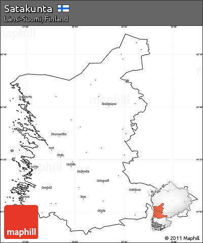 Blank Simple Map of Satakunta, cropped outside