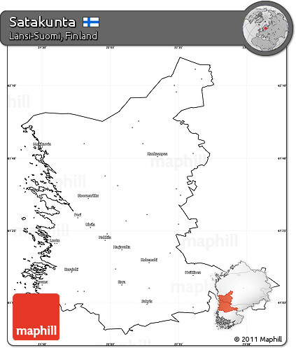 Blank Simple Map of Satakunta, cropped outside