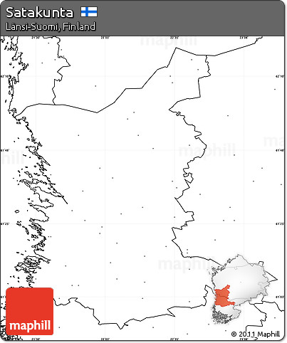 Blank Simple Map of Satakunta, no labels