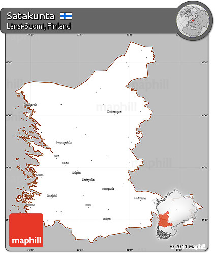 Gray Simple Map of Satakunta, cropped outside