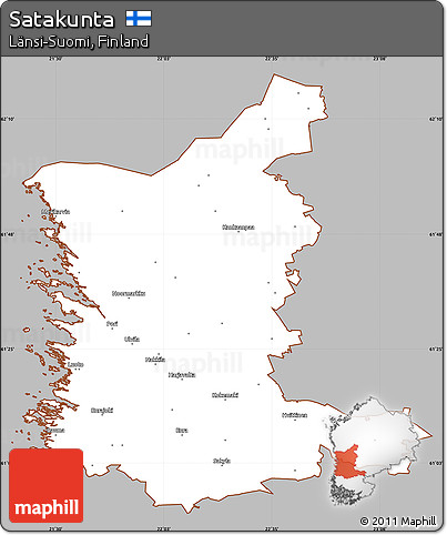Gray Simple Map of Satakunta, cropped outside