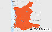 Political Simple Map of Satakunta, single color outside, borders and labels