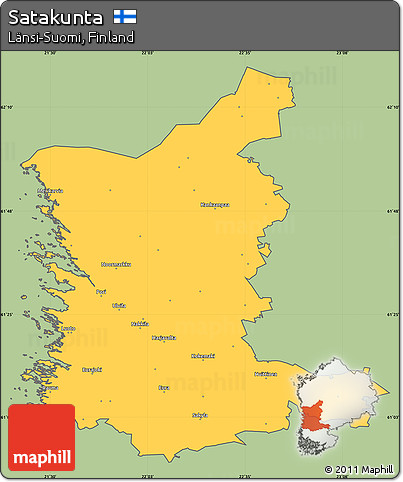 Savanna Style Simple Map of Satakunta, cropped outside