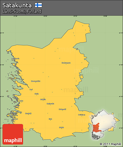 Savanna Style Simple Map of Satakunta, cropped outside