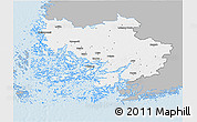 Gray 3D Map of Varinais-Suomi, single color outside