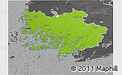 Physical 3D Map of Varinais-Suomi, darken, desaturated