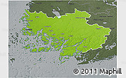 Physical 3D Map of Varinais-Suomi, darken, semi-desaturated