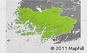 Physical 3D Map of Varinais-Suomi, desaturated