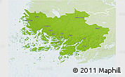 Physical 3D Map of Varinais-Suomi, lighten