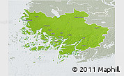 Physical 3D Map of Varinais-Suomi, lighten, semi-desaturated