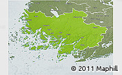 Physical 3D Map of Varinais-Suomi, semi-desaturated