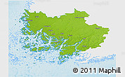 Physical 3D Map of Varinais-Suomi, single color outside