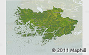 Satellite 3D Map of Varinais-Suomi, lighten