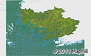 Satellite 3D Map of Varinais-Suomi, single color outside