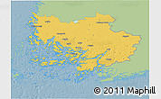 Savanna Style 3D Map of Varinais-Suomi, single color outside