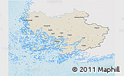 Shaded Relief 3D Map of Varinais-Suomi, single color outside