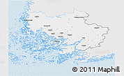 Silver Style 3D Map of Varinais-Suomi, single color outside