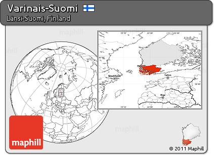 Blank Location Map of Varinais-Suomi, highlighted parent region