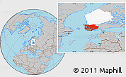 Gray Location Map of Varinais-Suomi, highlighted parent region