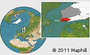 Satellite Location Map of Varinais-Suomi, highlighted country, highlighted parent region