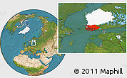 Satellite Location Map of Varinais-Suomi, highlighted parent region