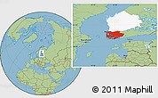 Savanna Style Location Map of Varinais-Suomi, highlighted parent region